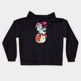 kawaii sushi pretty dragon roll Kids Hoodie